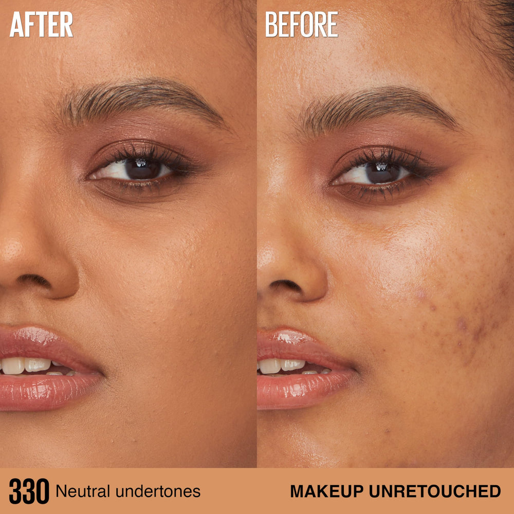 Maybelline Lumi-Matte foundation being blended on skin for smooth coverage