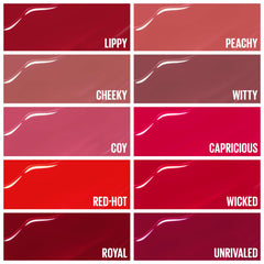 Maybelline Super Stay Vinyl Ink wide range of saturated vinyl shades for daily looks