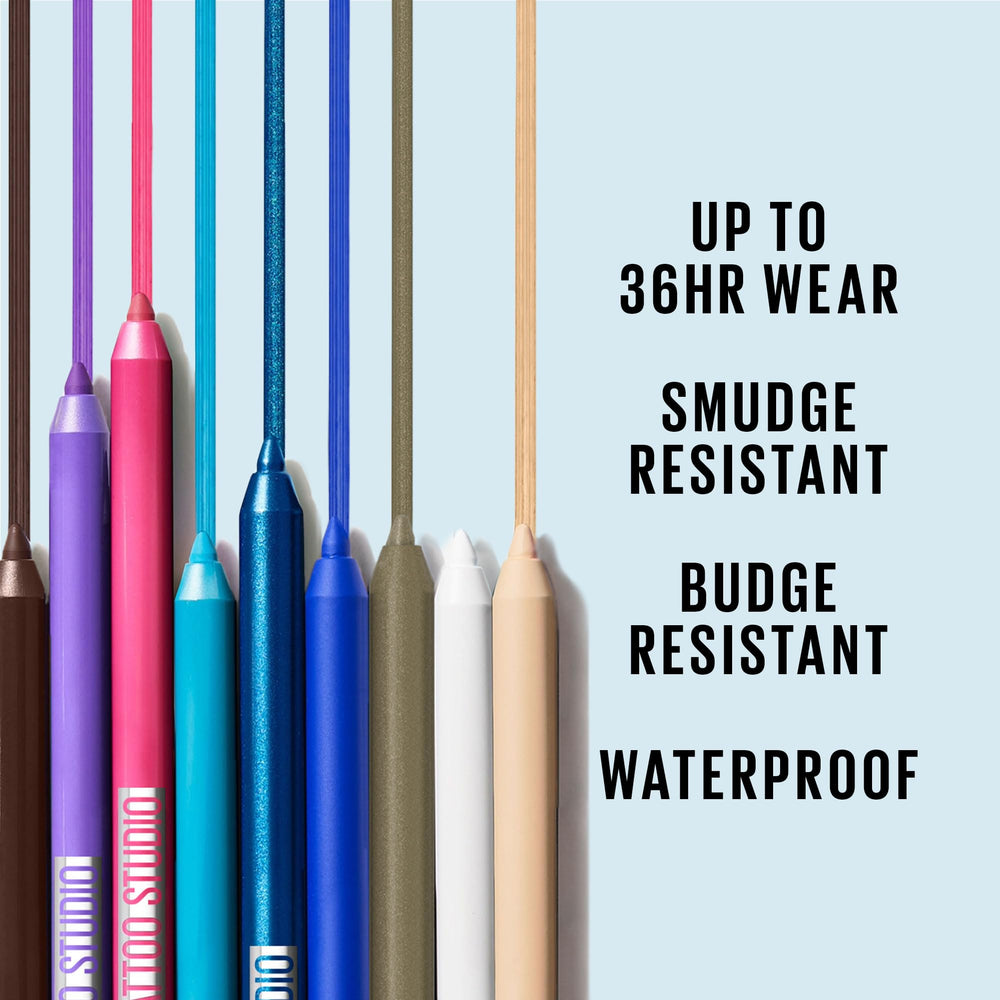 Maybelline Tattoo Studio Emerald Lights waterproof test demonstrates smudge resistance