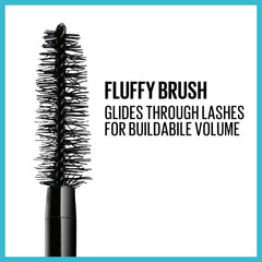 Maybelline wand close-up for precise brush and separated lashes.
