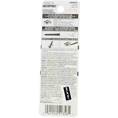 Maybelline Unstoppable Espresso on-eye look, defined line without fading.