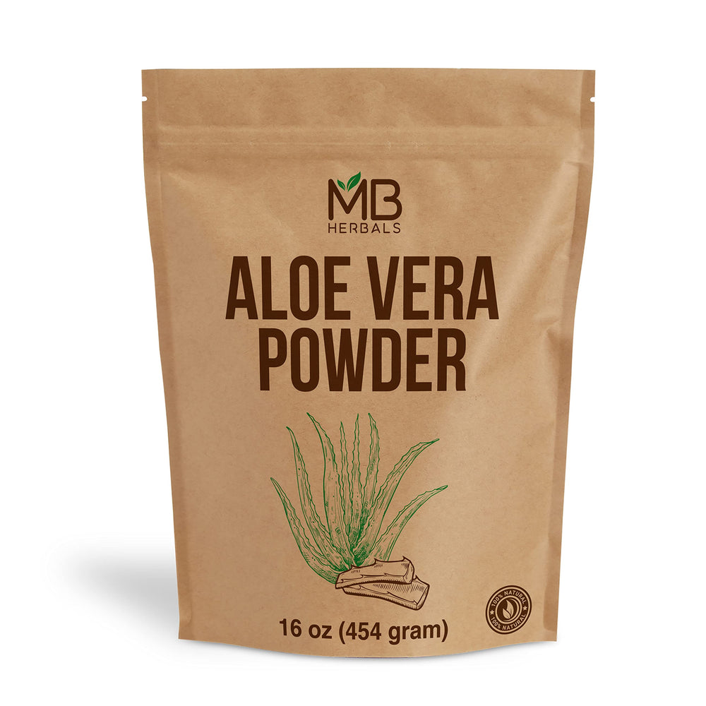 MB Herbals Aloe Vera Powder 1 lb bottle, natural skin moisturizer