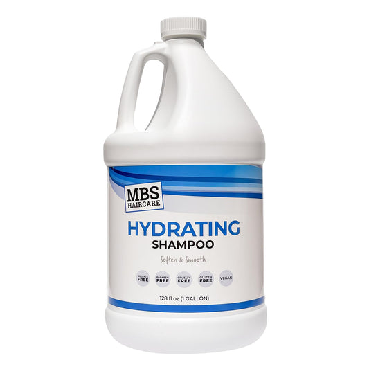 MBS Haircare Hydrating Shampoo bottle front showing moisture-rich hydration for dry hair