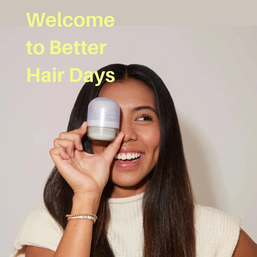 m'chel Day After Brush fragrance-free label signals gentle, residue-free use.