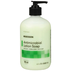 McKesson antimicrobial lotion hand soap bottle pump for clean, refreshed hands.