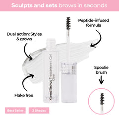 XtendBrows with Pro-Vitamin B5 softens and supports brows.