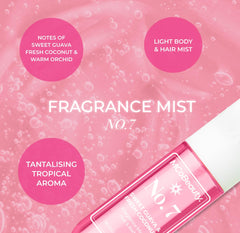 MCoBeauty Fragrance Mist No.7 ingredients label close-up
