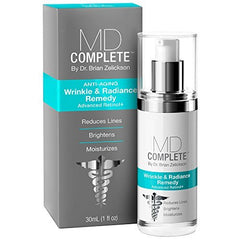 MD Complete Wrinkle & Radiance Remedy bottle pouring for smoother skin