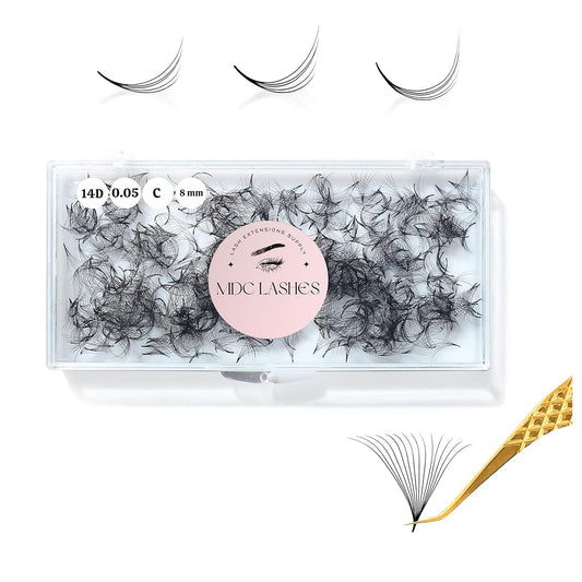 MDC Lashes Promade Fans 5D-16D volume lashes for fast fullness (8-16 mm)