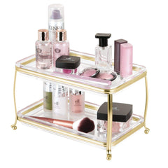 mDesign durable steel wire base vanity tray designed for robust daily use and easy cleaning.