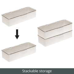 mdesign lotion bottle organizer beige helps upright storage and easy access