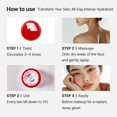 MDP Red Lacto Collagen balm-stick in action shows targeted application on skin.