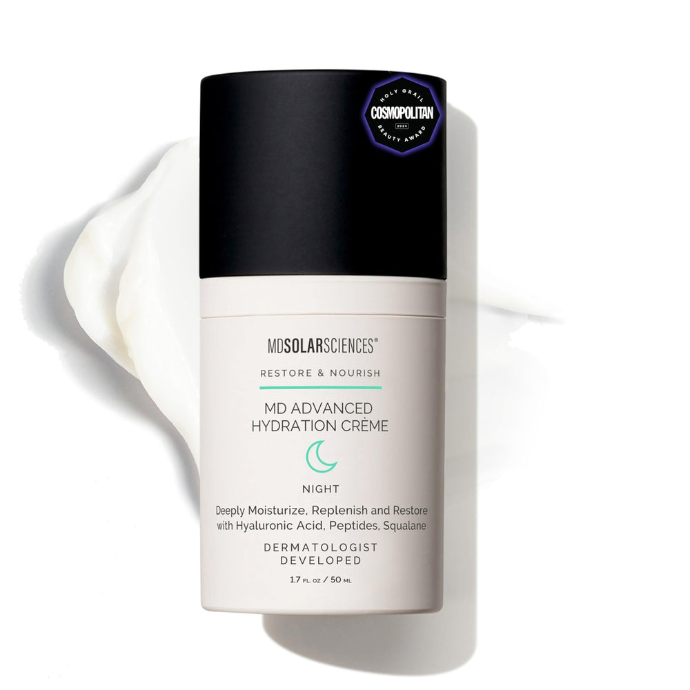 MDSolarSciences MD Advanced Hydration Crème bottle for overnight moisture