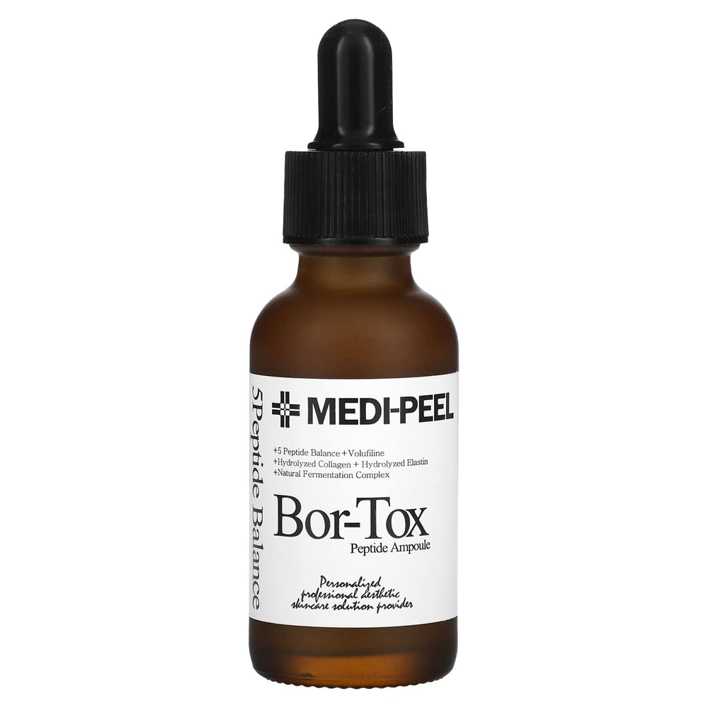 Medi-Peel 5Growth Factor Bor-Tox Ampoule bottle shows premium anti-aging care and hydration.
