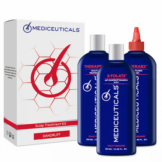 Mediceuticals Therapro scalp wash bottle cleanses the scalp and preps it for treatment