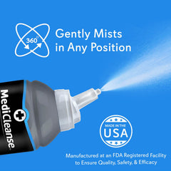 MediCleanse no-sting application for comfortable cleansing around piercings.