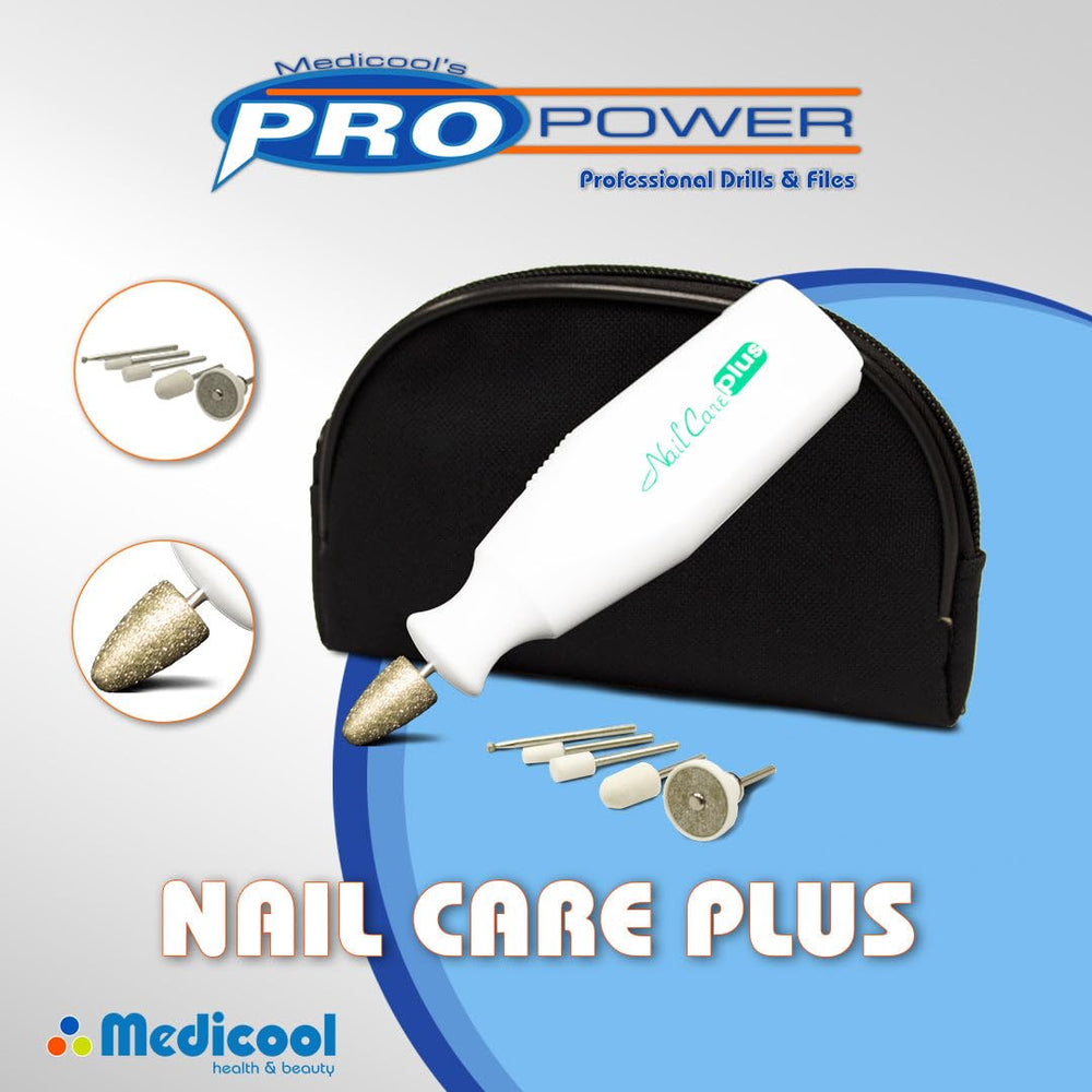 Medicool Nail Care Plus pedicure tools for callus removal and smooth shaping.