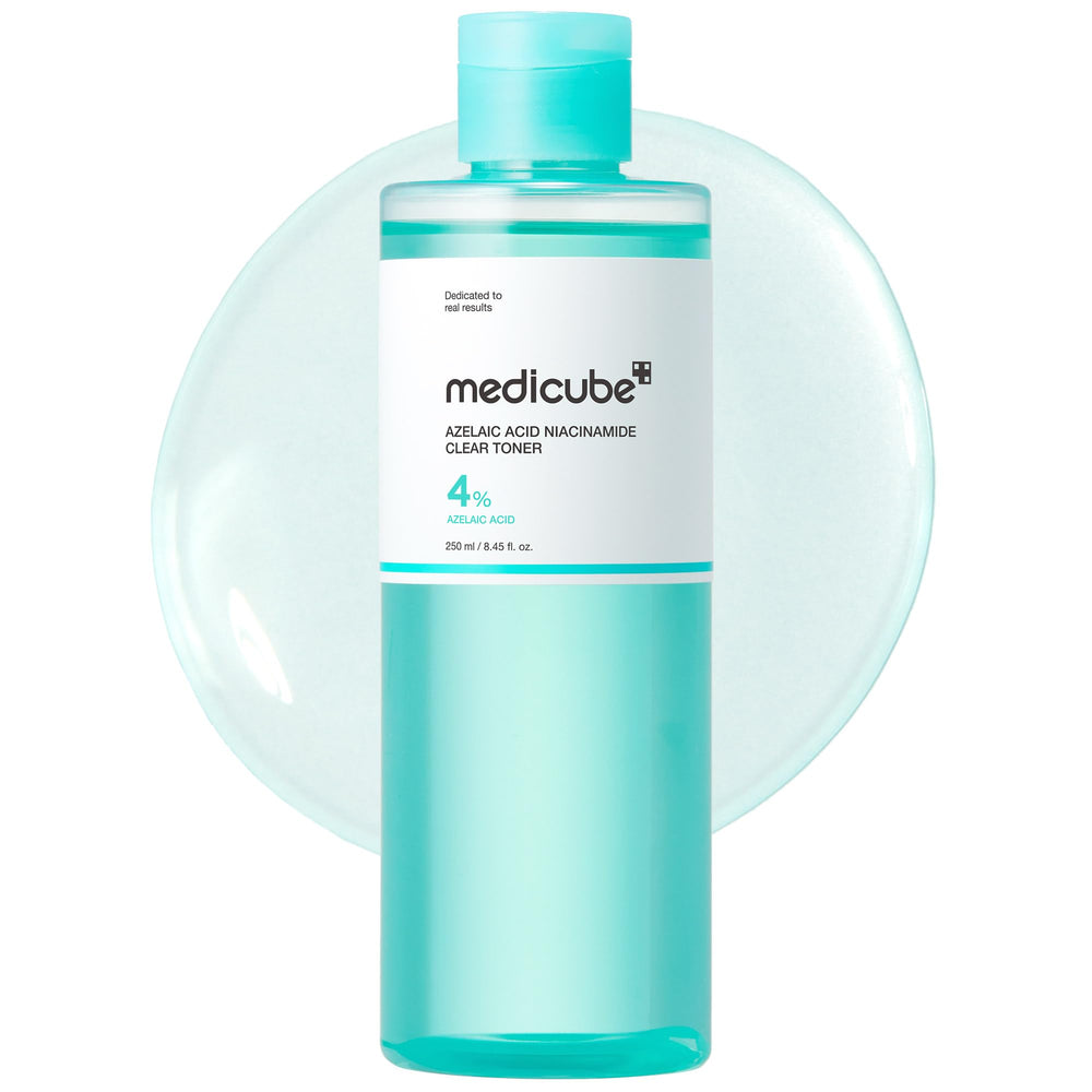 Medicube Azelaic Acid Niacinamide Toner bottle close-up showing calming formula