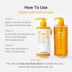 Medicube Body Peel Shot Turmeric on a retail shelf.