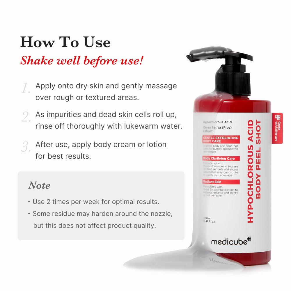 Medicube Body Peel Shot watery texture glides onto skin for quick absorption