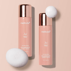 Medicube Collagen Glow Bubble Serum close-up of airy bubbles melting into skin