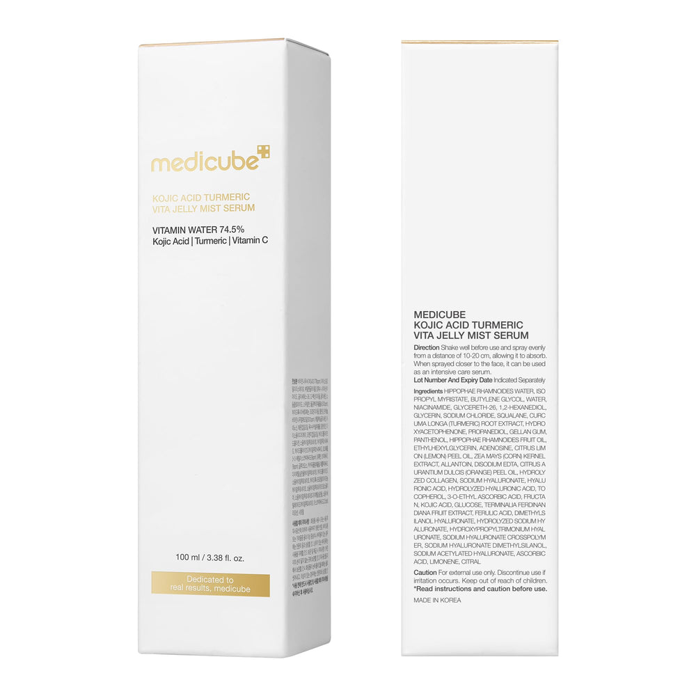 medicube Jelly Mist Serum after-spray glow with dewy finish.