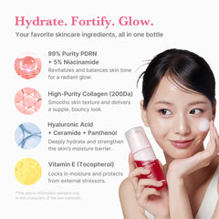 Medicube PDRN Pink Collagen Bubble Serum bubbles texture suggests lightweight hydration.