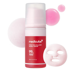 Medicube PDRN Pink Collagen Bubble Serum packaging shows premium care and daily hydration.