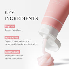 Medicube Rose DNA ingredient graphic illustrating vegan care