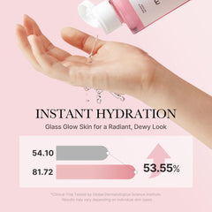 Medicube Rose PDRN Toner packaging and label detail highlighting key ingredients.