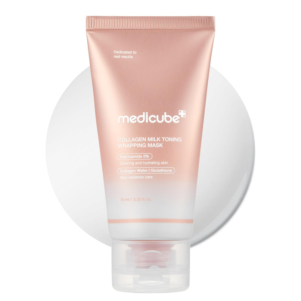 Medicube Wrapping Mask bottle with glazed milky glow for hydrated skin
