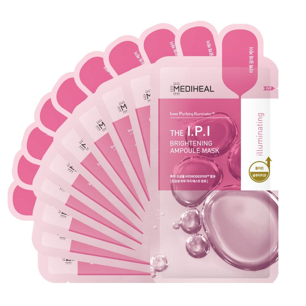 Mediheal IPI Ampoule Face Mask hydrogel in use for hydration and radiance