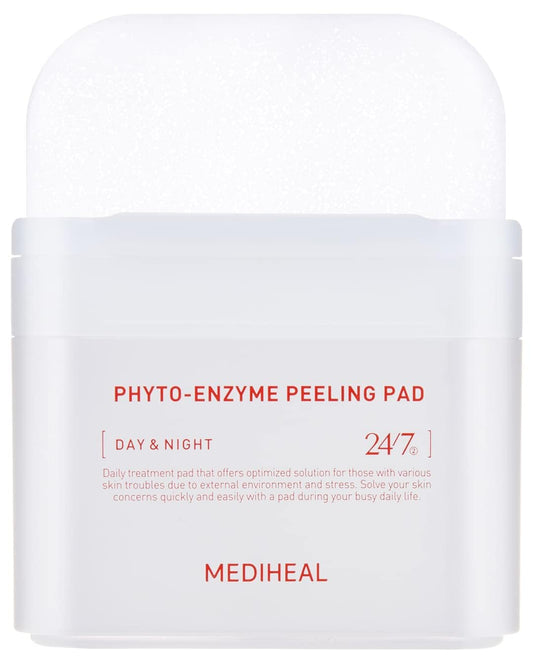 Mediheal Phyto Enzyme Peeling Pad packaging on display for vegan skincare