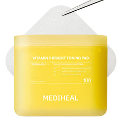 Mediheal vitamin C toner pads bottle for brighter, radiant skin.