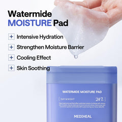Pad being applied to the cheek for cooling hydration after cleansing.