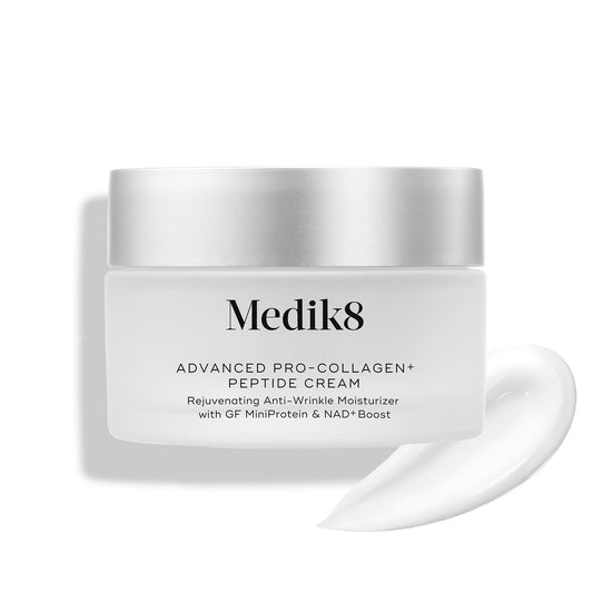 Medik8 Advanced Pro Collagen Peptide Cream tub closeup showing rich texture for daily hydration