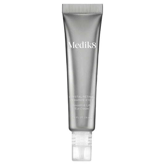 Medik8 Crystal Retinal Ceramide Eye 3 bottle, gentle eye care for delicate skin.