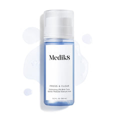 Medik8 Press and Clear toner label detail showing ingredients and pH balance
