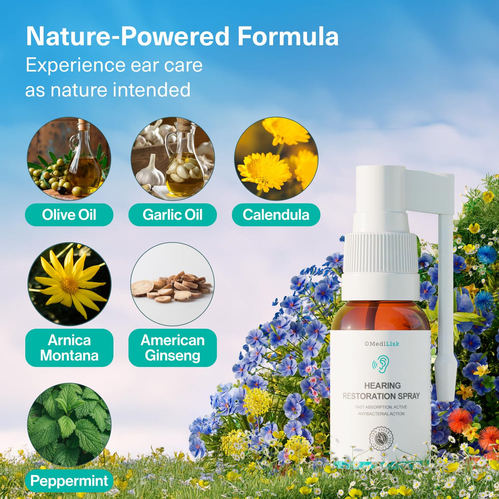 MediLisk ingredient showcase: natural ear care formula.