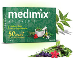 Medimix 18-herbs soap bar for clear skin and gentle daily cleansing