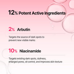 MEDITHERAPY Arbutin Serum packaging side view highlights size.