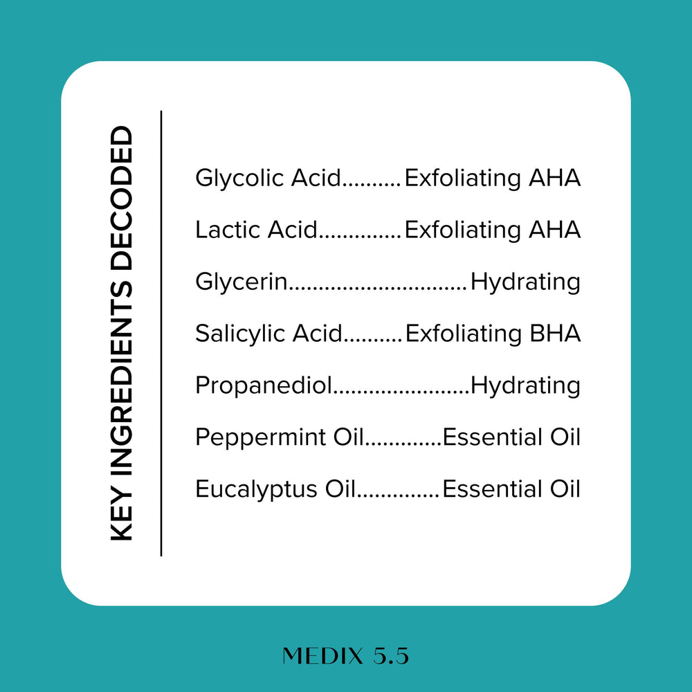 Medix 5.5 bottle label close-up, highlighting vegan, cruelty-free features.