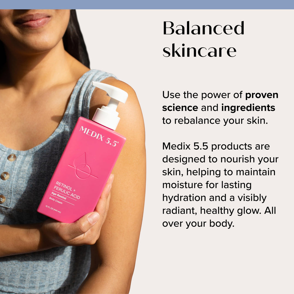 Medix 5.5 Retinol Body Lotion green tea extract close-up for soothing hydration.