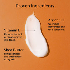 Arm application shot reveals quick absorption and silky finish after use.