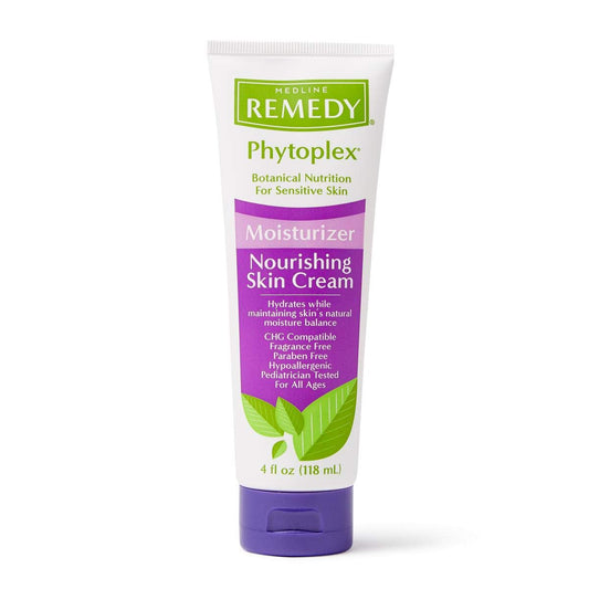 Medline Remedy Phytoplex Nourishing Skin Cream bottle demonstrates fast absorption and breathable hydration.