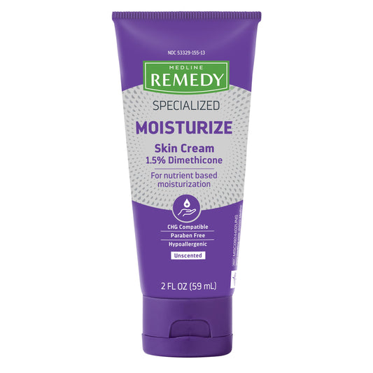 Medline Remedy Specialized Skin Cream unscented 2oz bottle for daily moisturization.