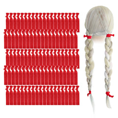 MEEDEE 100-pack red hair ties with soft fold-over elastic for everyday styling.