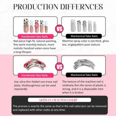 Meemooron acrylic nails with durable moderate thickness for reliable wear.