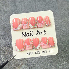 Meemooron glossy finish press-on nails for chic look.