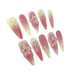 Meemooron pink gloss nails shown in close-up for a high-shine finish.